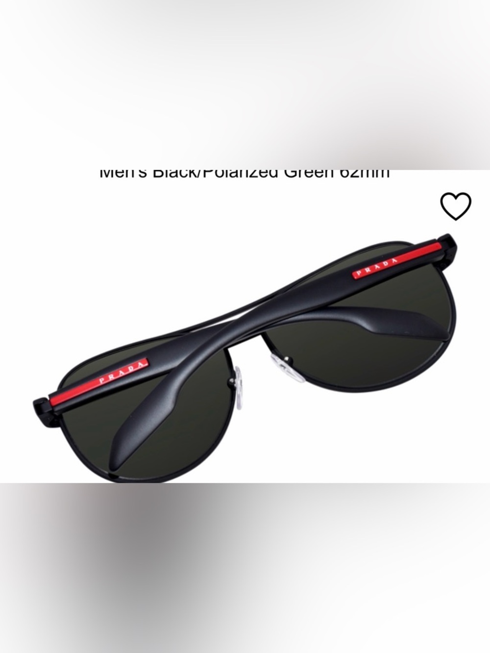 Prada Black PS 53PS Linea Rosa Aviator Sunglasses with Red Logo Case